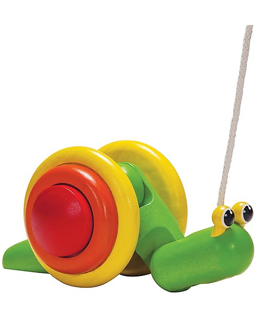 wooden snail pull toy